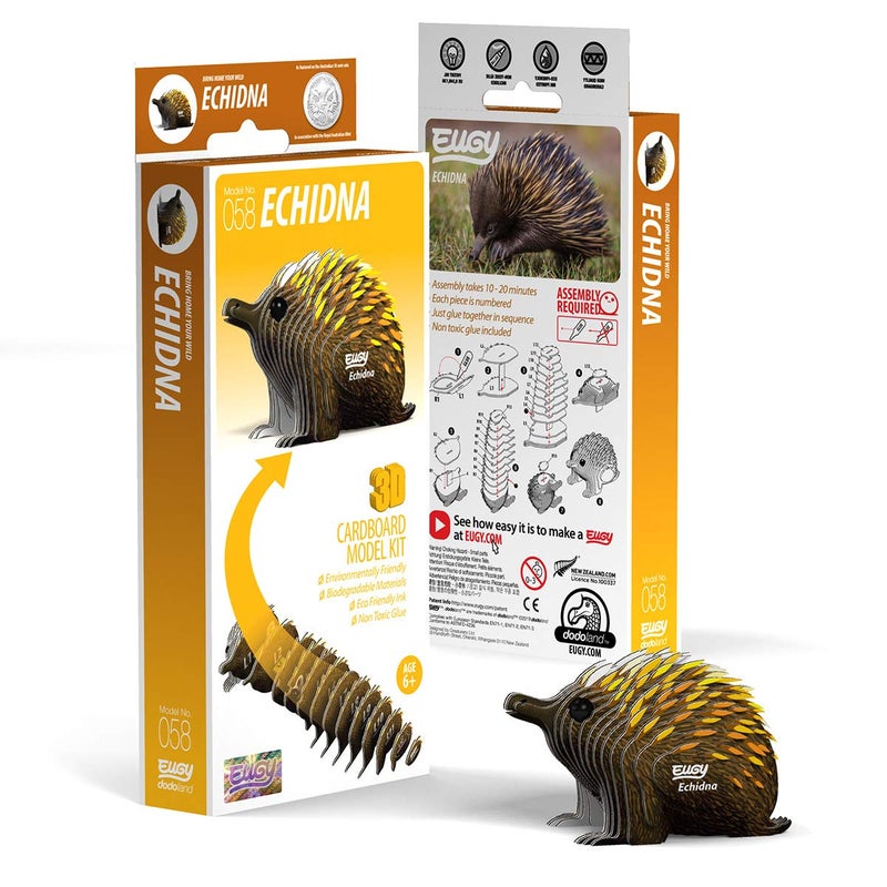 اوجي أحجية Eugy Echidna ثلاثية الأبعاد مكونة من 26 قطعة ألغاز تعليمية صديقة للبيئة للأولاد والبنات والأطفال من سن 6 سنوات فما فوق - Image 5